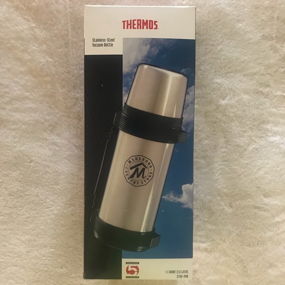 MARLBORO COUNTRY STORE THERMOS STAINLESS-STEEL VACUUM BOTTLE - Picture 2 of 9